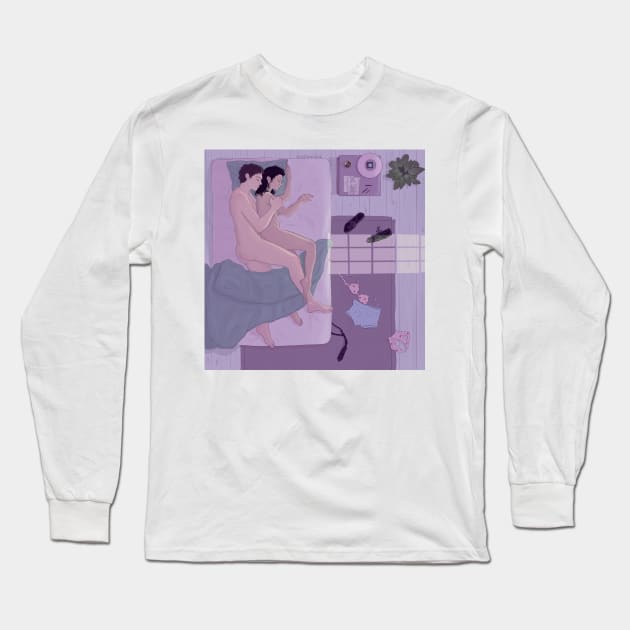 Curled Up Long Sleeve T-Shirt by poetryNcolor